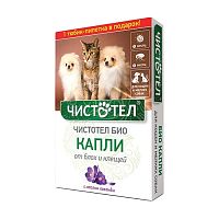 капли ЧИСТОТЕЛ 2шт для кошек и собак 605075