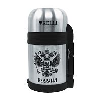 термос 0,8л KELLI универсальный, с пробкой в комплекте с чашкой KL-0910 1/12