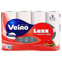 бумага туалетная VEIRO (ВЕЙРО) LUXX 3сл 12шт Арбуз 1/6 5С312A
