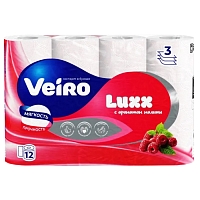 бумага туалетная VEIRO (ВЕЙРО) LUXX 3сл 12шт Малина 1/6 5С312 Aroma