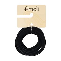 резинка для волос   6шт AMELI бесшовные черные