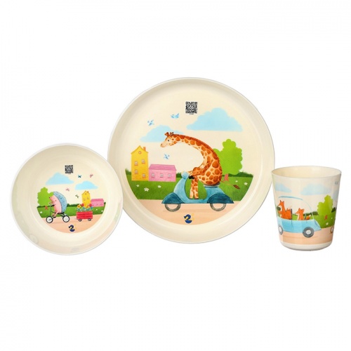 НАБОР посуды 3пр детский (тарелка,миска,стакан) LA115612573 Пластик Репаблик
