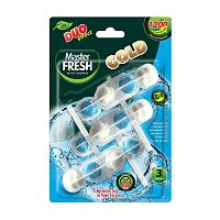 освежитель для туалета подвеска блок МАСТЕР FRESH (МАСТЕР ФРЕШ) GOLD DUO Effect 3шт 5в1 морской 1/24 7434