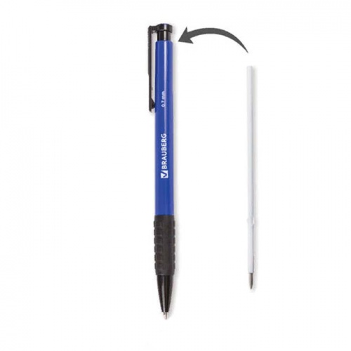 ручка автоматическая шариковая синяя BRAUBERG (БРАУБЕРГ) Explorer 1/24 140581 Мин.заказ=24