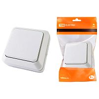 выключатель 1-клавишный IP20 10А ЛАДОГА белый,открытой установки 1/10 SQ1801-0001 Мин.заказ=2
