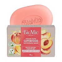 мыло туалетное BIOMIO (БИОМИО)  90г Superfood,с масло персика и баттером Ши 1/24 АКЦИЯ! Мин.заказ=3
