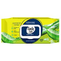 салфетки влажные 120шт EMILY STYLE (ЭМИЛИ СТАЙЛ) с Алоэ д/всей семьи с клапаном 1/14 8171 Мин.заказ=2