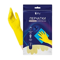 перчатки хозяйственные (M) LIBRY 1/12 желтые KHL002E Мин.заказ=12