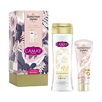 набор жен.CAMAY (КАМЕЙ) (гель д/душа 250мл+Бархатные ручки 80мл) 1/6