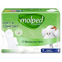 гигиенические прокладки MOLPED Pure@Soft (Молпед)  7шт ночные 1/18 